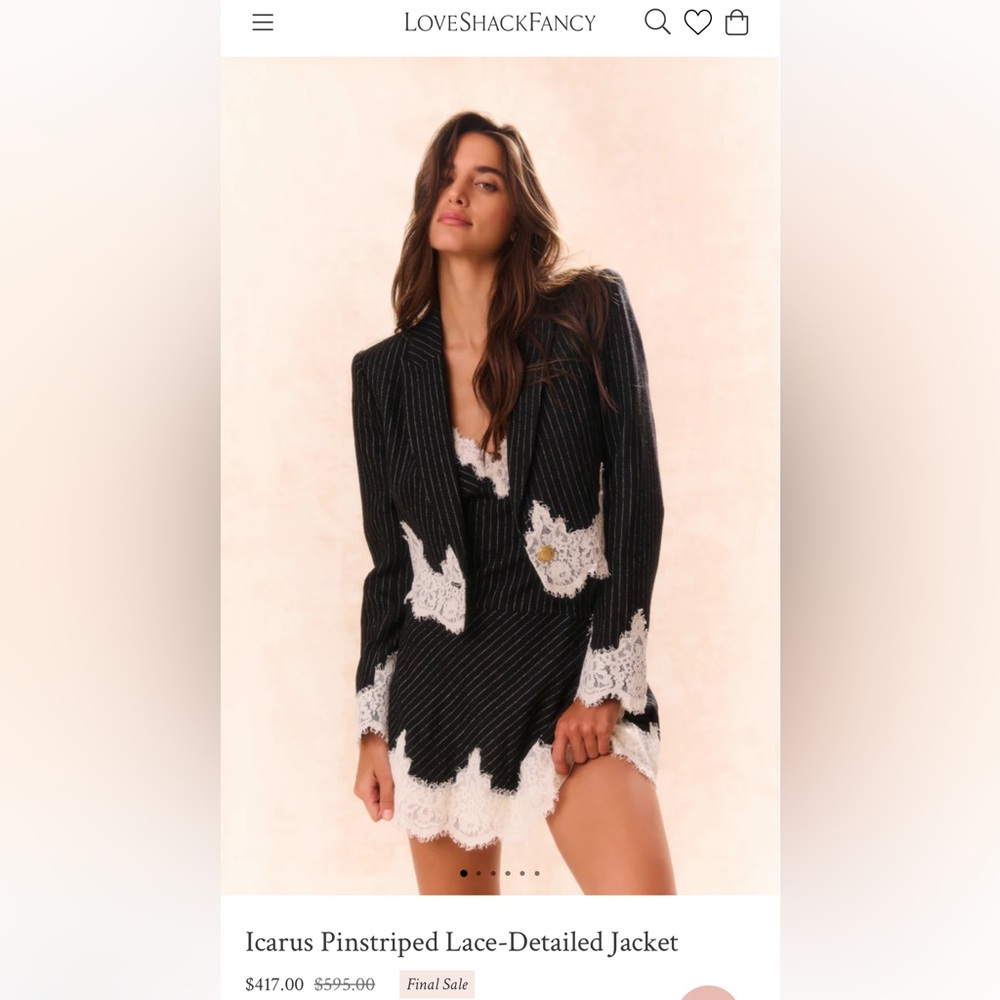 Women's Black and White Lace Blazer and Dress set